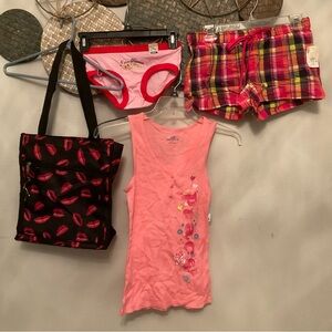 BUNDLE 4 piece bag + 3 ~ pj shorts, M + L - NWT